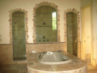 Atlanta bathroom remodeling, travertine tiles installation